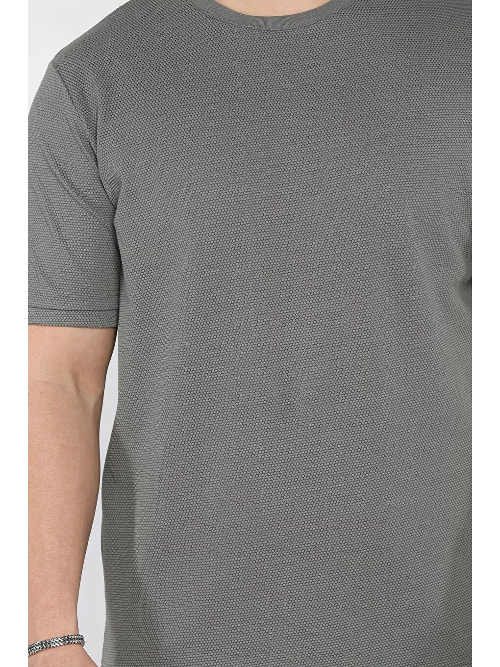 Haki Bisiklet Yaka Erkek Tişört-3