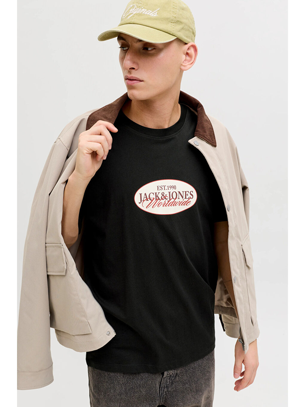 Siyah Originals Jorcatskills Pamuklu Regular Fit Bisiklet Yaka T Shirt 12297891-2