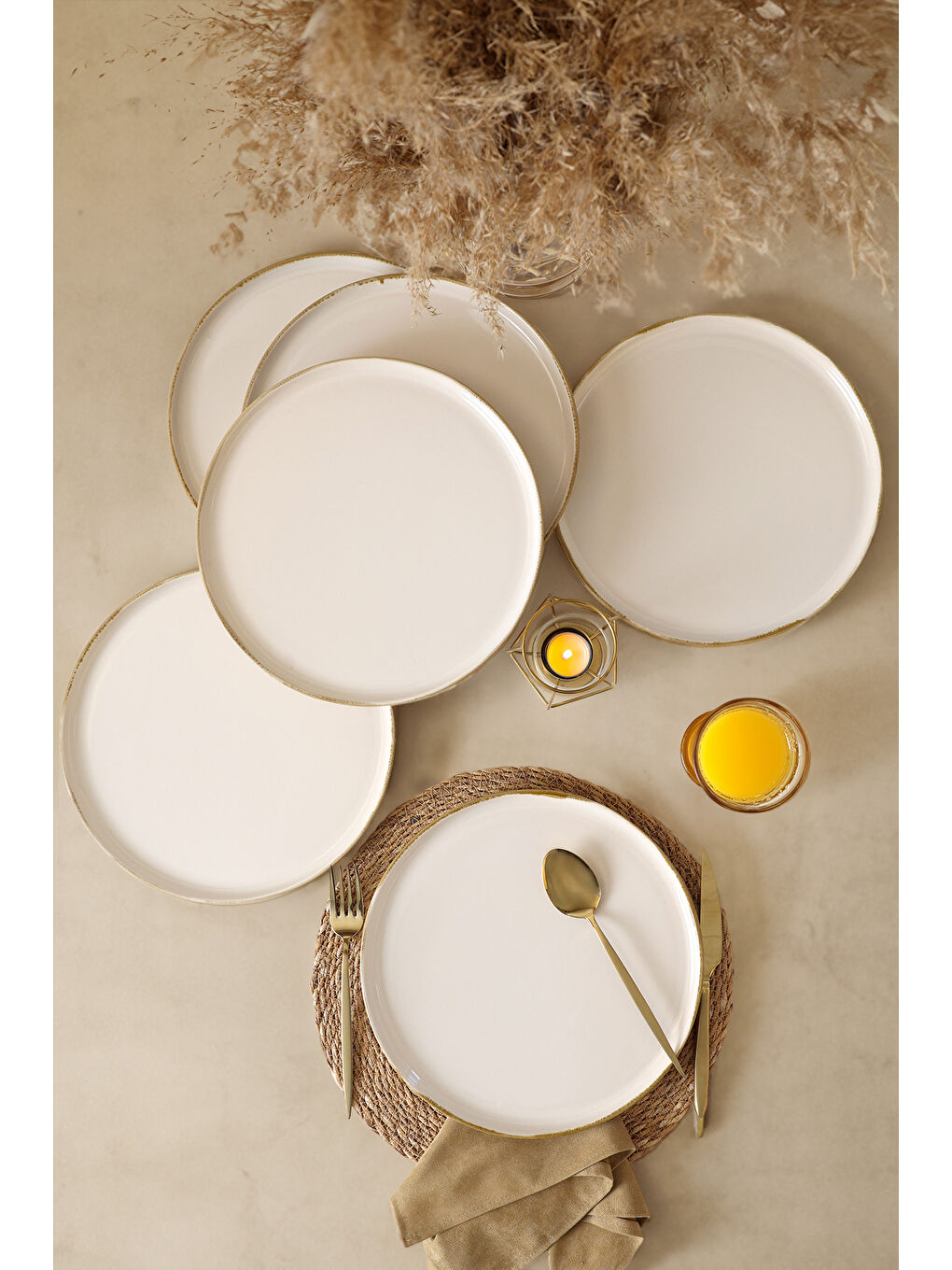 Karışık Straw Nordıc Servis Tabağı 28 Cm 6 Adet-1