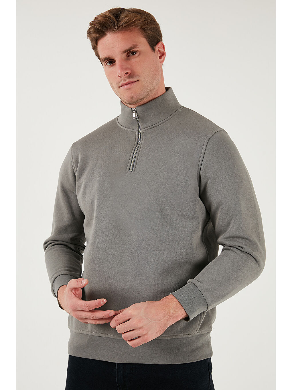 Bej Pamuklu Regular Fit Dik Yaka 2'li Paket Sweat 59052592S2-2