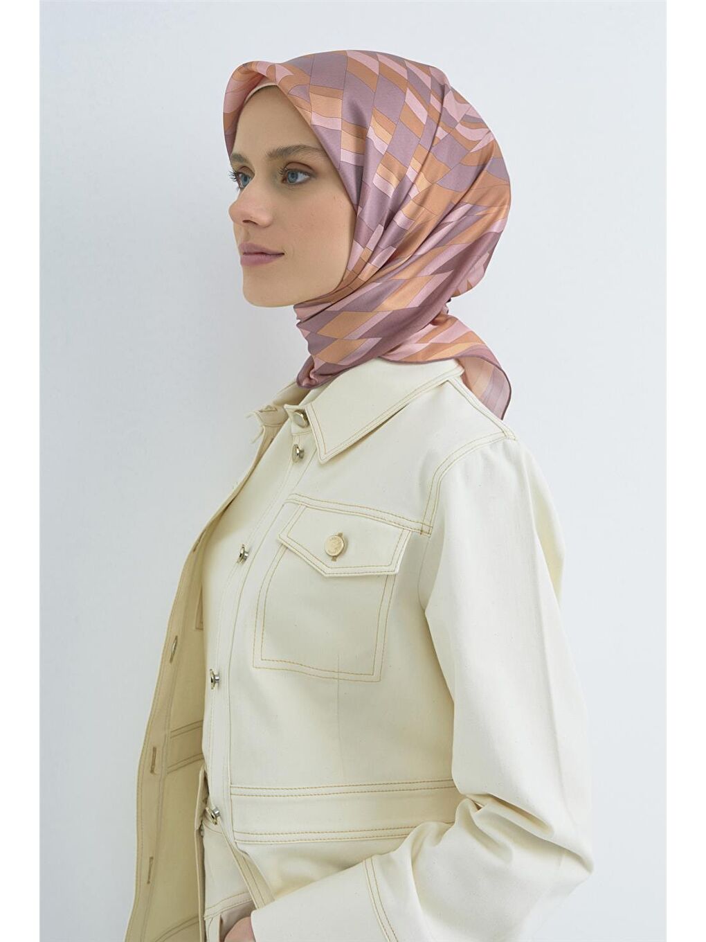 Pembe Saf İpek Sura Eşarp 9507D 01