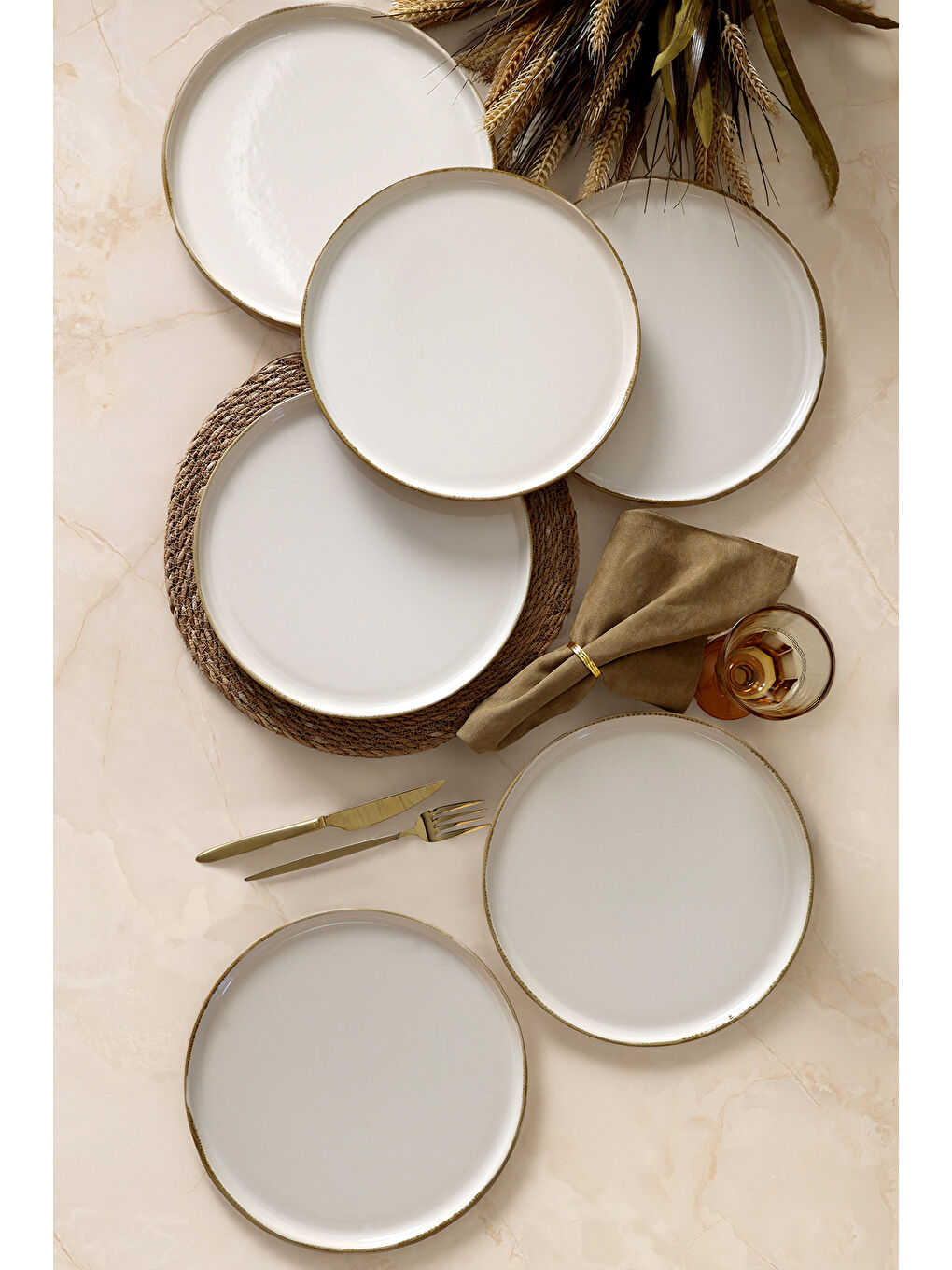 Karışık Straw Nordıc Servis Tabağı 28 Cm 6 Adet-4