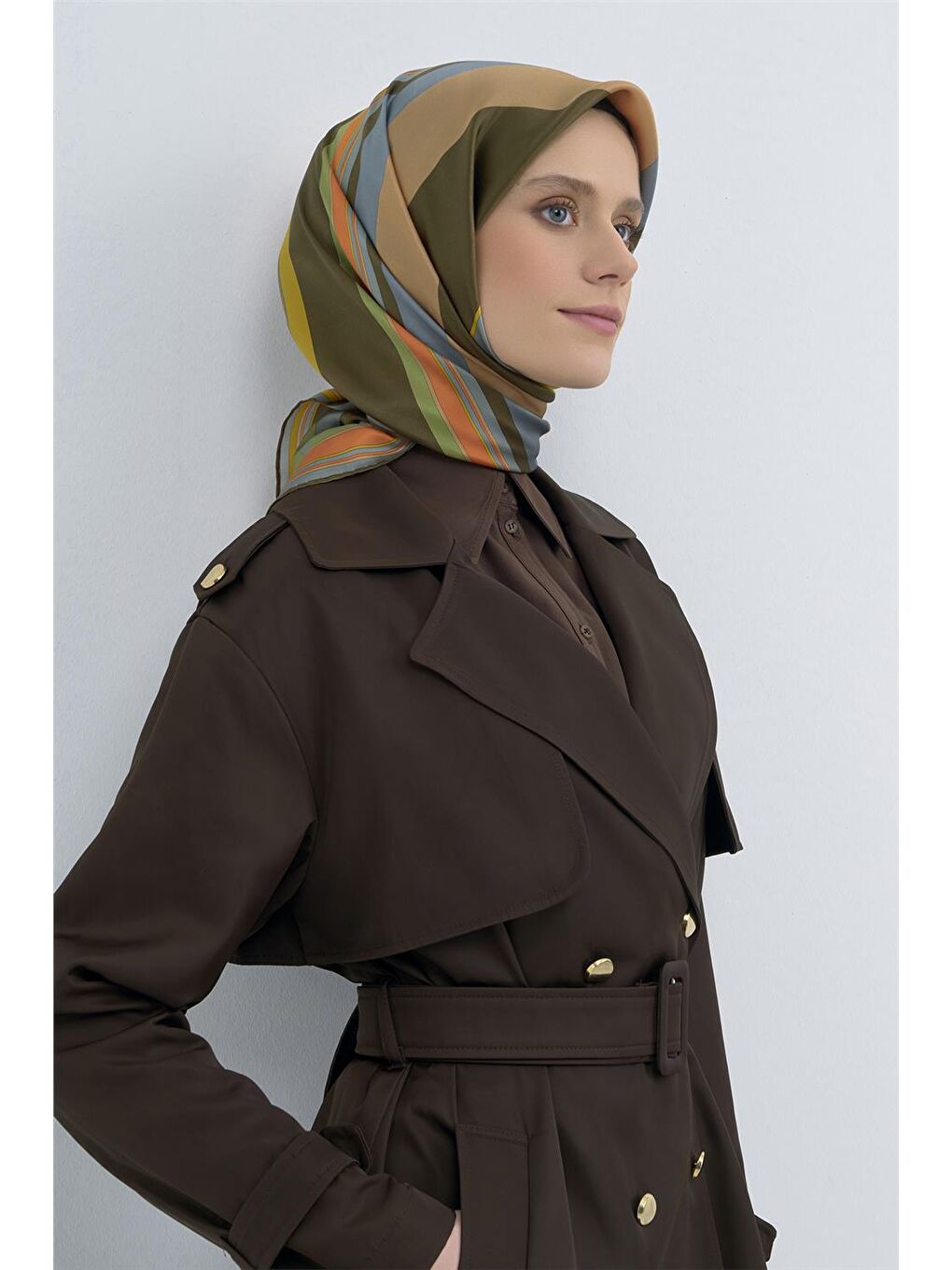 Karışık Saf İpek Twill Eşarp 9514D 53