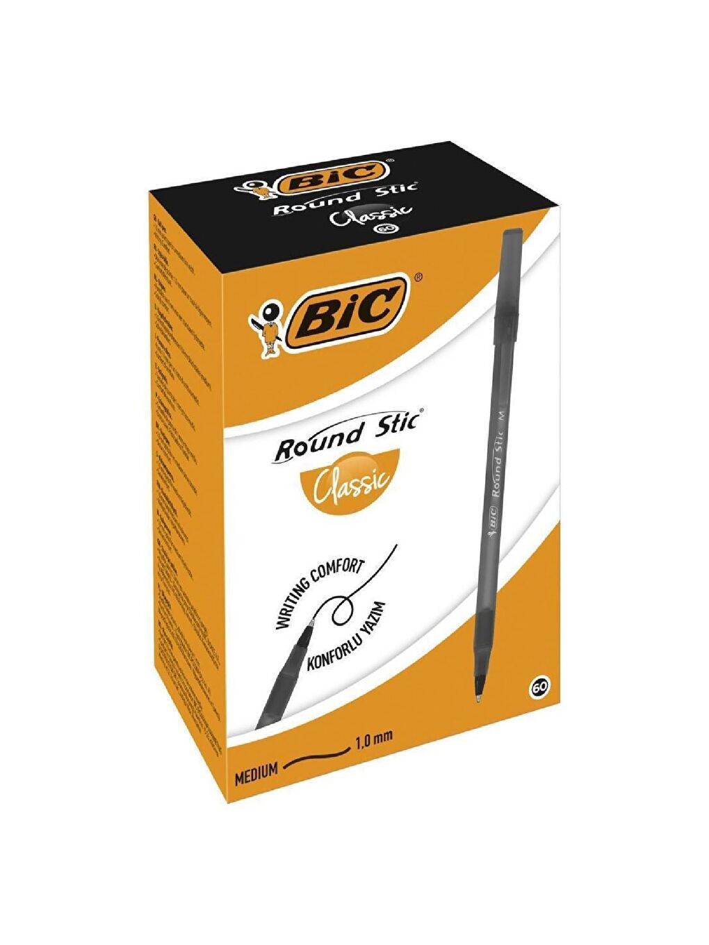 Bic Siyah Round Stick Tükenmez Kalem 60 Lı Kutu Siyah