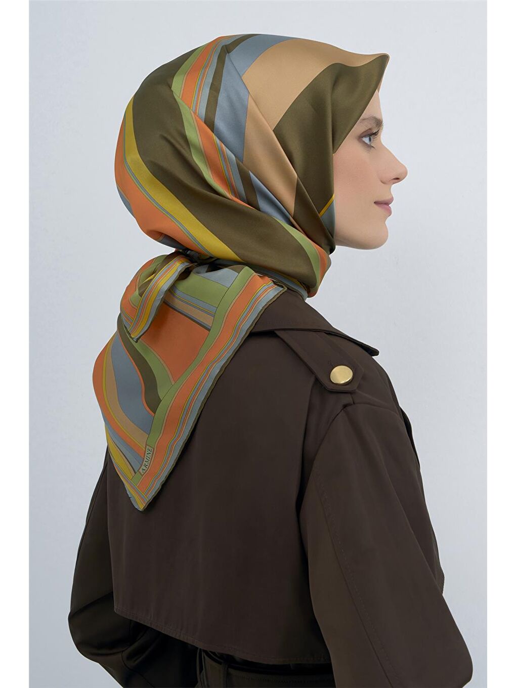 Karışık Saf İpek Twill Eşarp 9514D 53-2