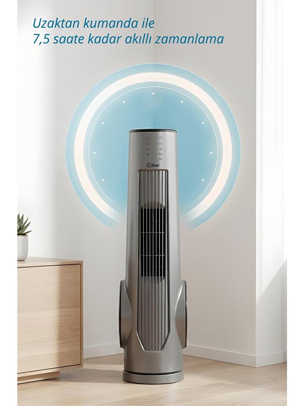 Kfan-7693 Kule Tipi Vantilatör | Lcd Ekran & 75 Cm & 3 Kademe & Kumandalı & 7.5 Saat Zamanlayıc-3