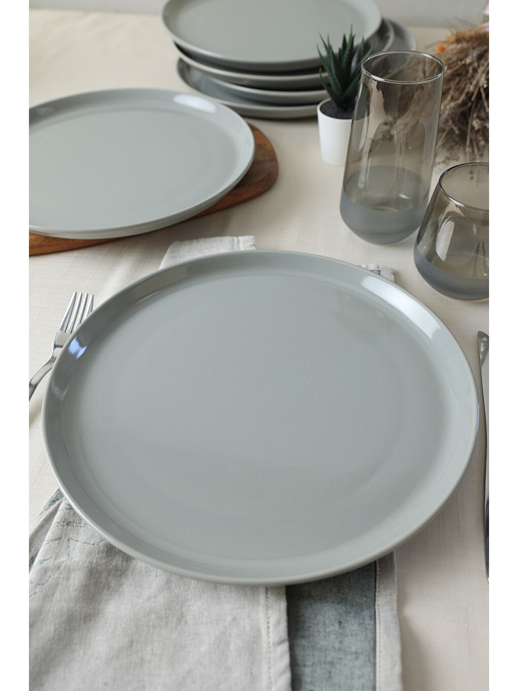 Gri Hitit Servis Tabağı 28 Cm 6 Adet-5