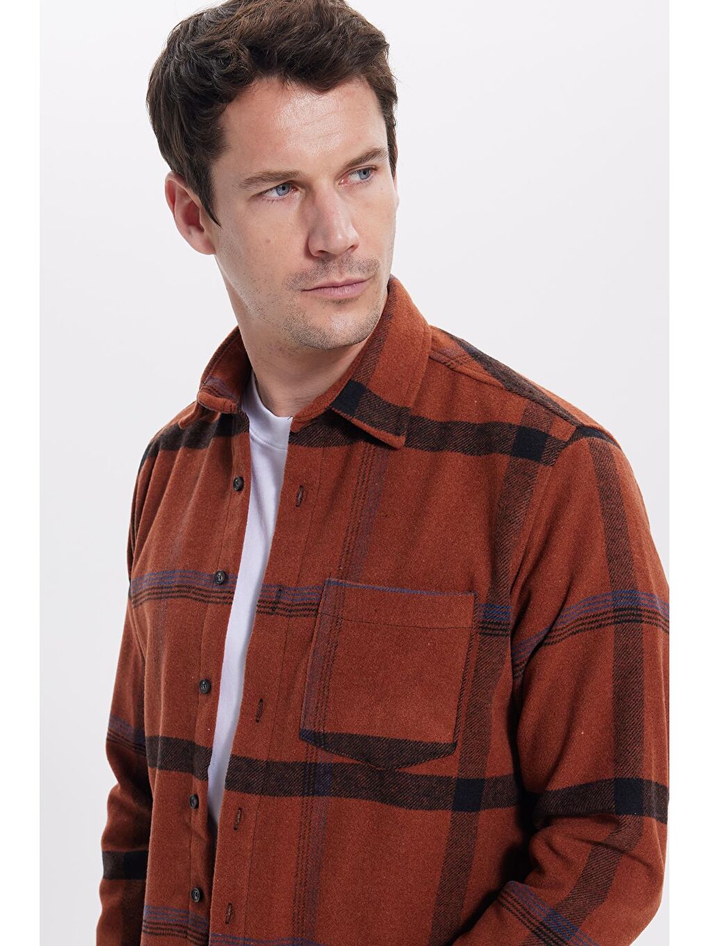 Karışık Erkek Regular Fit Rahat Kesim Kışlık Kareli Oduncu Gömlek-1