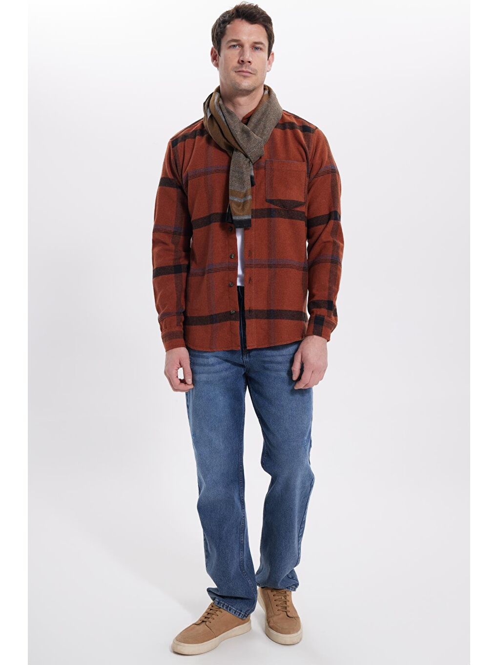 Karışık Erkek Regular Fit Rahat Kesim Kışlık Kareli Oduncu Gömlek-2