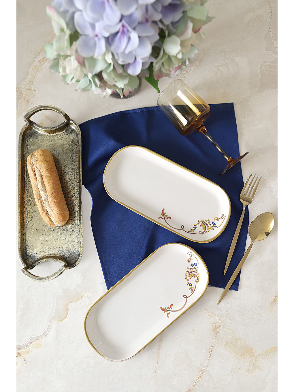 Karışık Bronze Bloom Noyan Kayık Tabak 26 cm 2 Adet-3