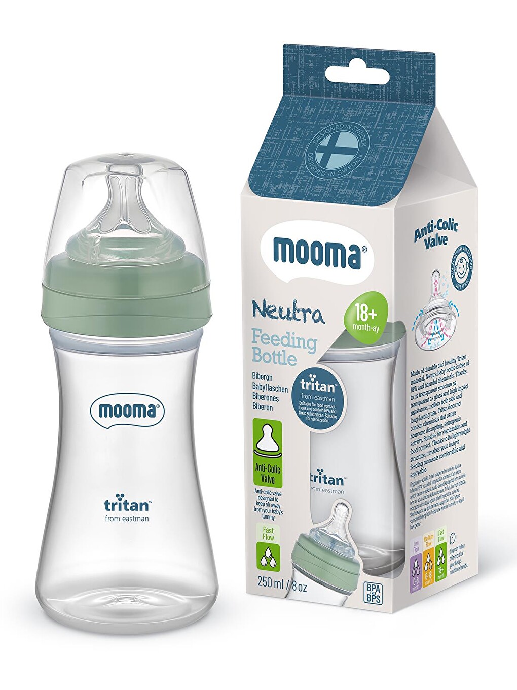 Biberon 250 Ml +18 Hızlı Akış - Yeşil