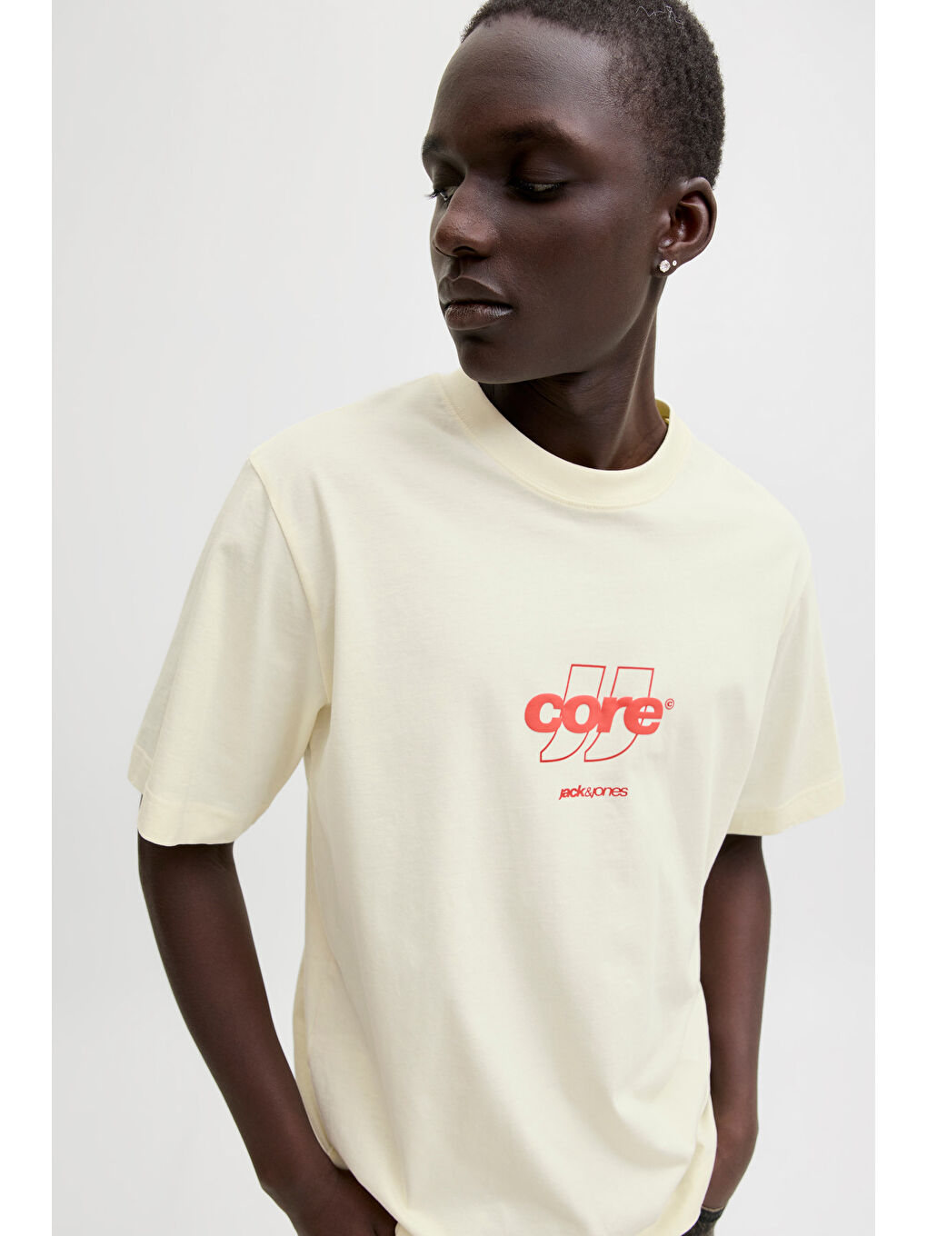 Ekru Core Logolu Pamuklu Regular Fit Bisiklet Yaka T Shirt 12289868-2