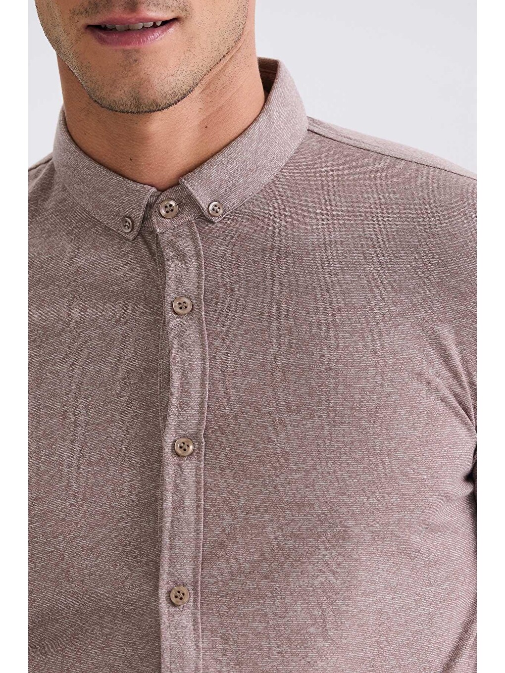Bej Slim Fit Gömlek-3