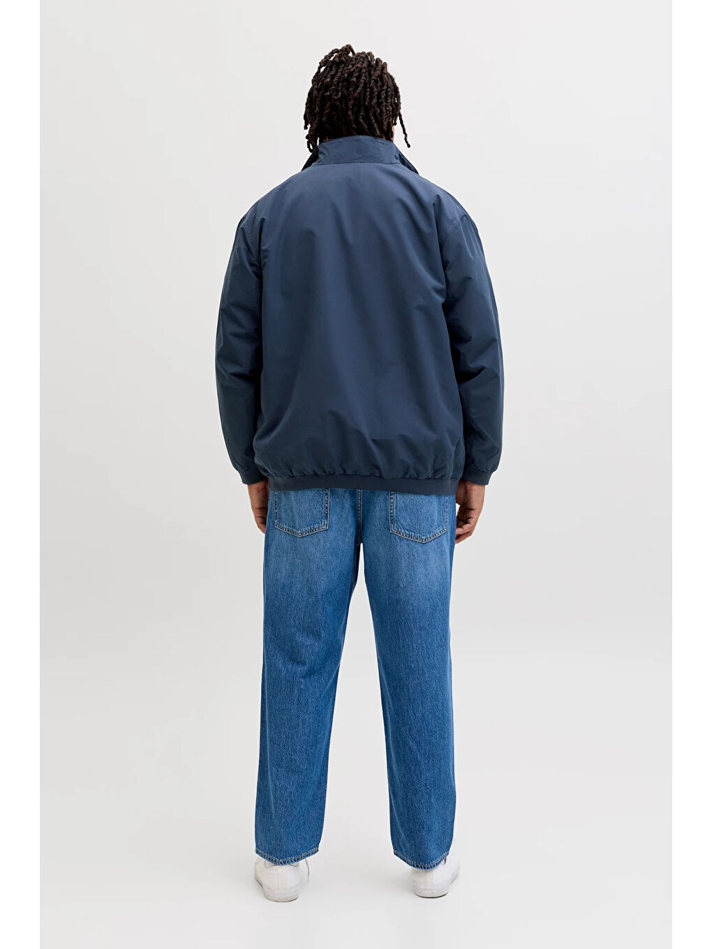 Lacivert Plus Jjerush Büyük Beden Su Geçirmez Regular Fit Dik Yaka Mont 12231718-2