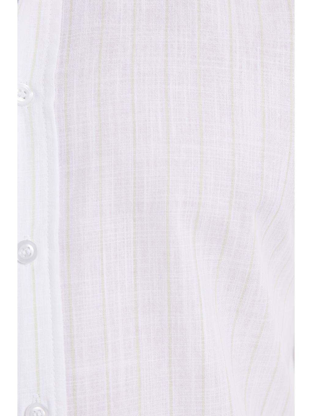 Beyaz Erkek Slim Fit Dar Kesim Uzun Kollu %100 Pamuk Keten Doku Çizgili Gömlek-3