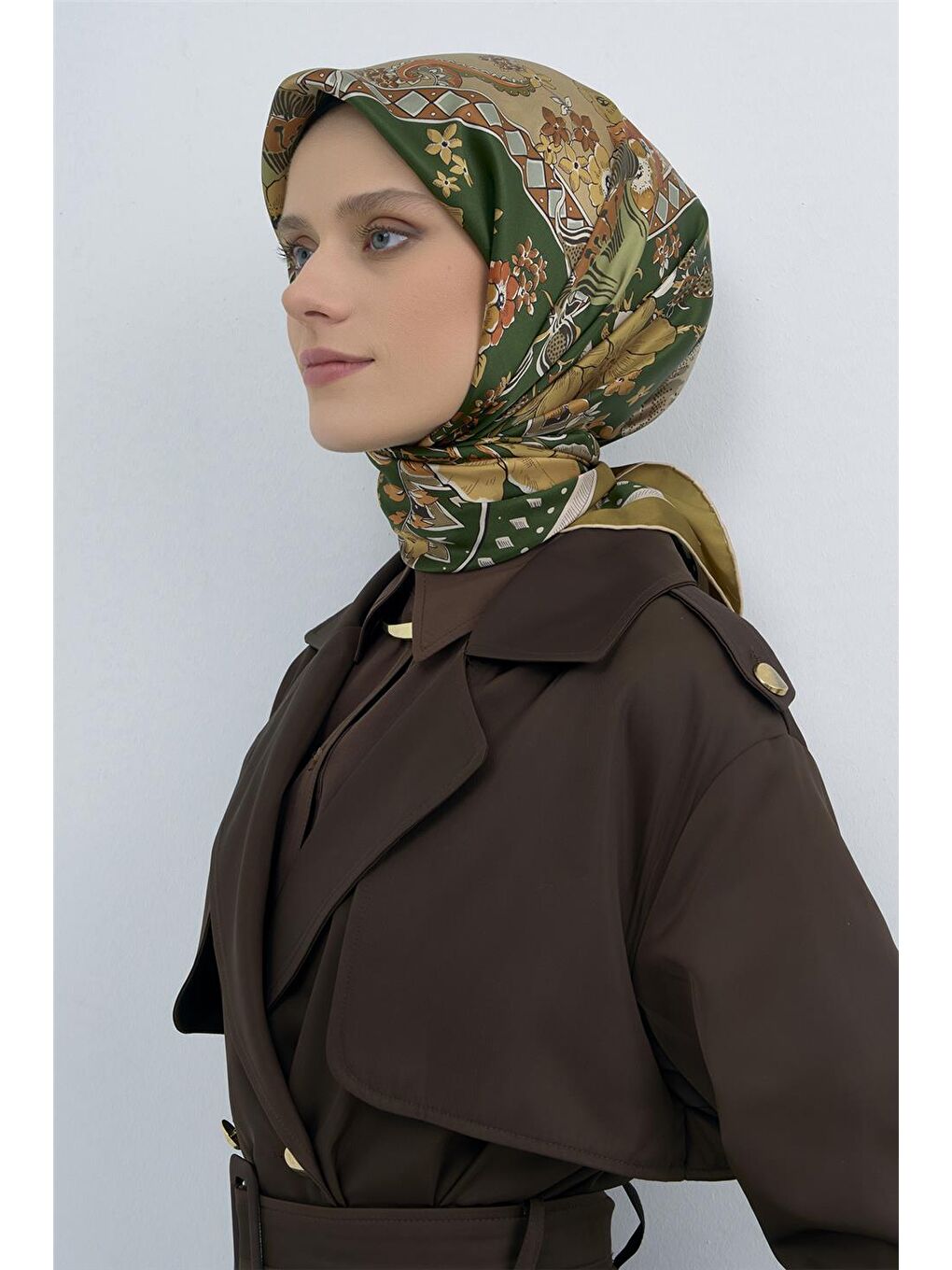 Karışık Saf İpek Twill Eşarp 9535D 25