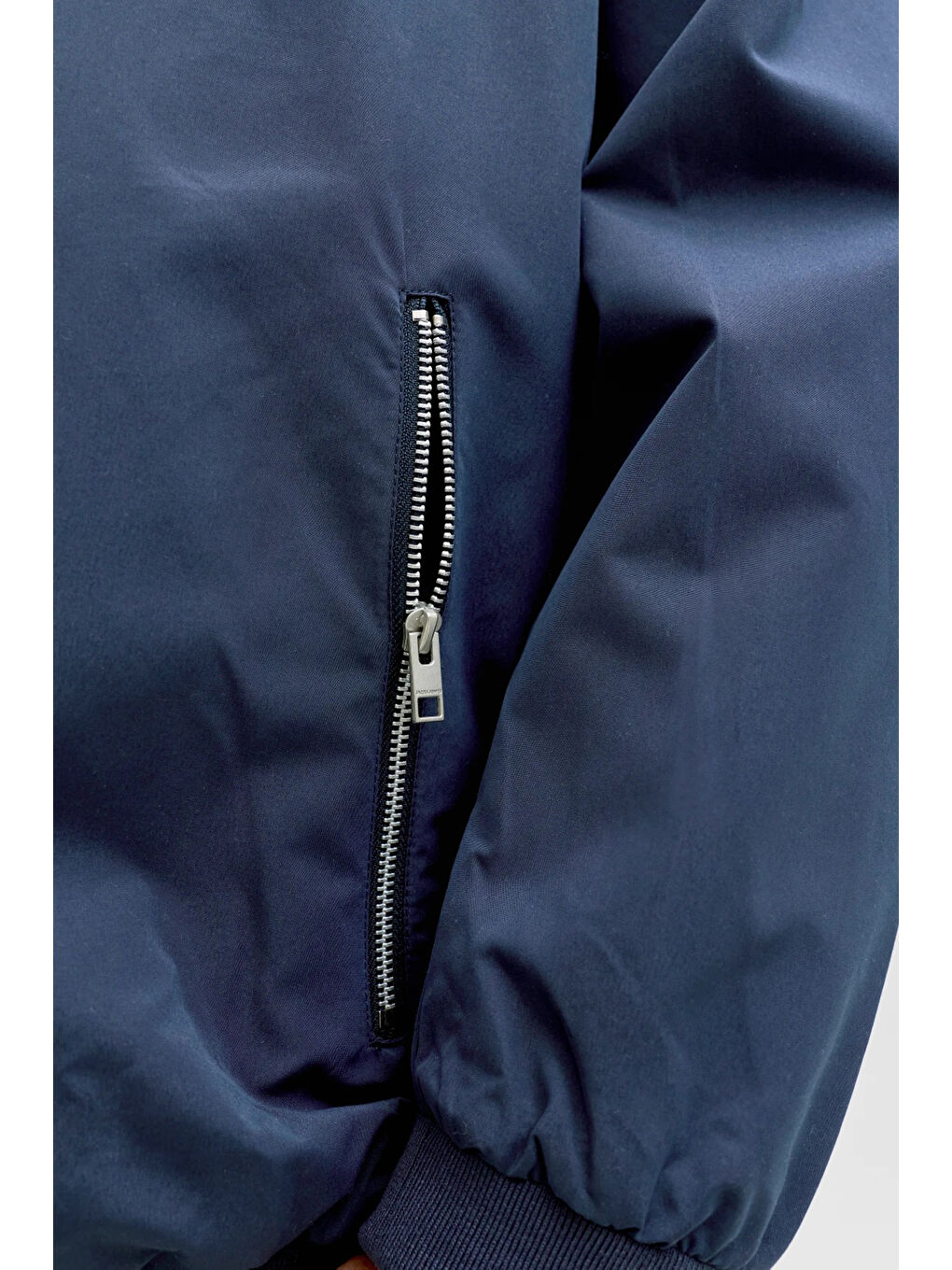 Lacivert Plus Jjerush Büyük Beden Su Geçirmez Regular Fit Dik Yaka Mont 12231718-5