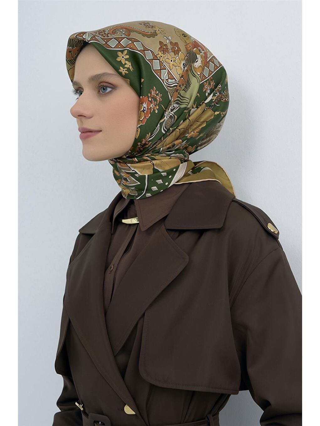 Karışık Saf İpek Twill Eşarp 9535D 25-1