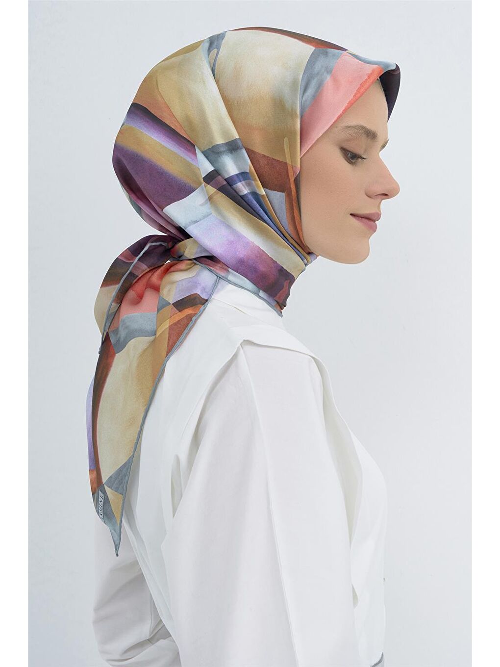 Karışık Saf İpek Twill Eşarp 9510D 80-4