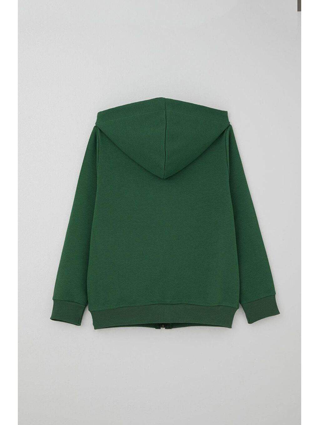 Erkek Çocuk Eşofman Takımı Kapüşonlu Fermuarlı Bağcık Aksesuarlı Koyu Yeşil (8-14 Yaş)-3