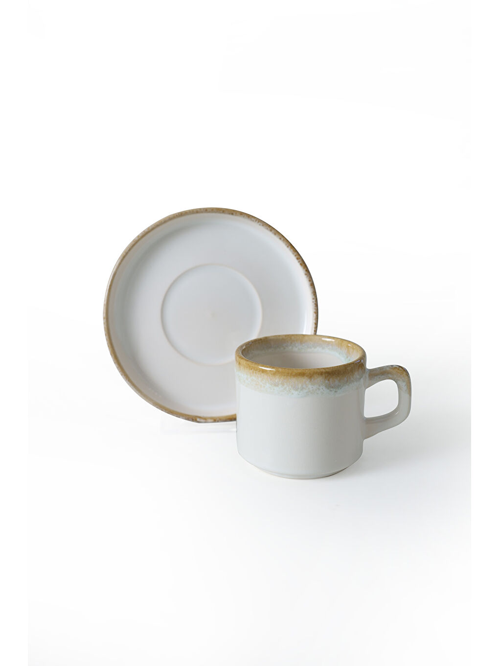 Kahverengi Shizen Krem Stackable Çay Takımı 12 Parça 6 Kişilik-6