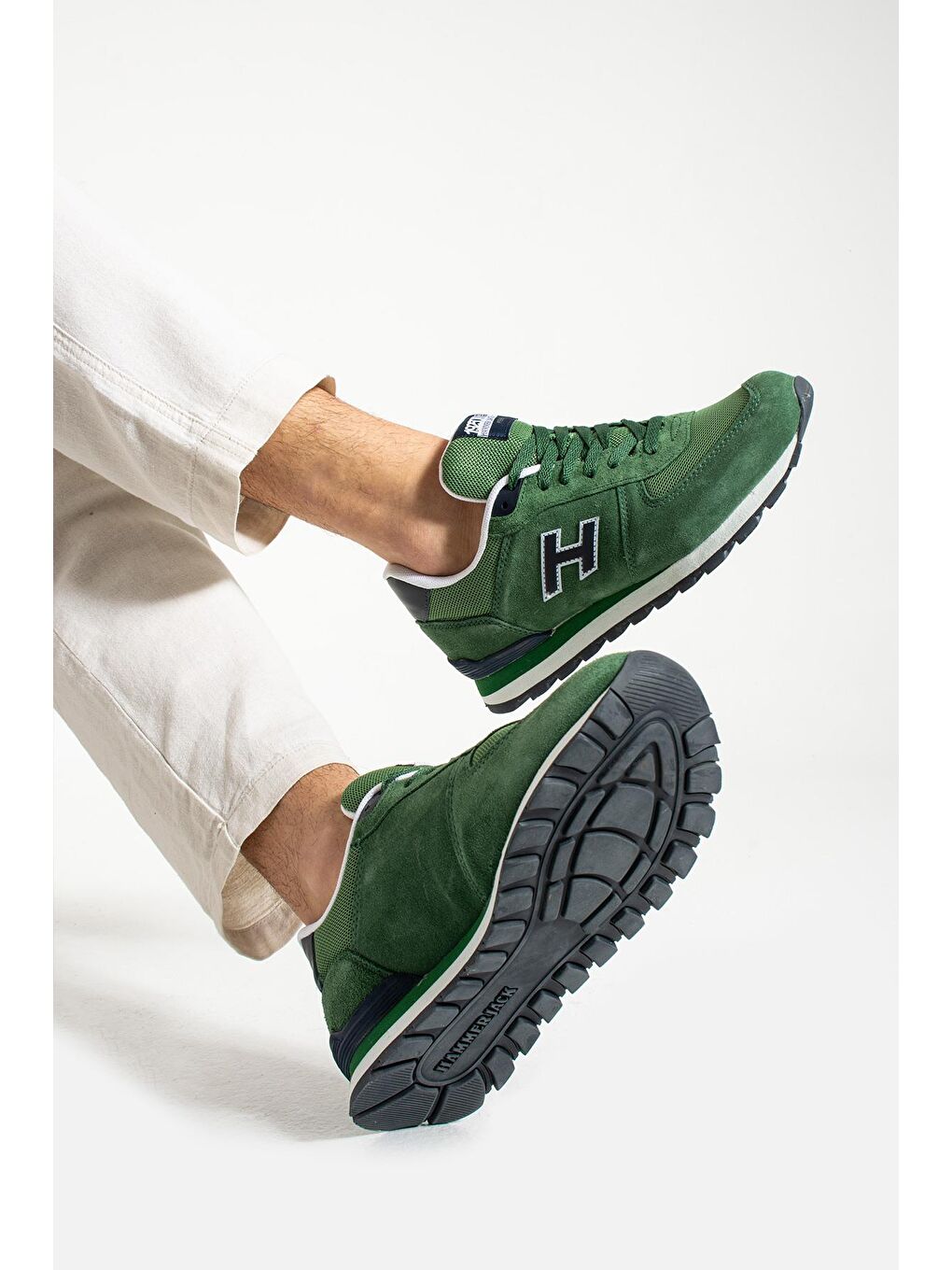 Peru Hakiki Deri Yeşil Erkek Spor Ayakkabı-3