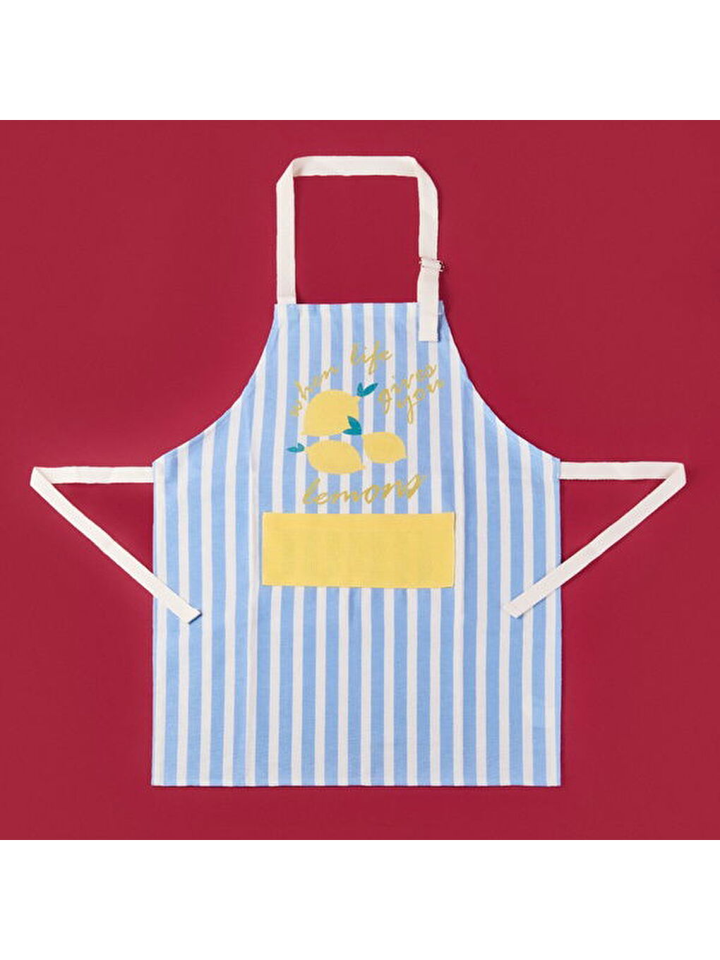 Soft Lime Cello Thea Mutfak Önlüğü - Mavi / Ekru - 54x78 cm