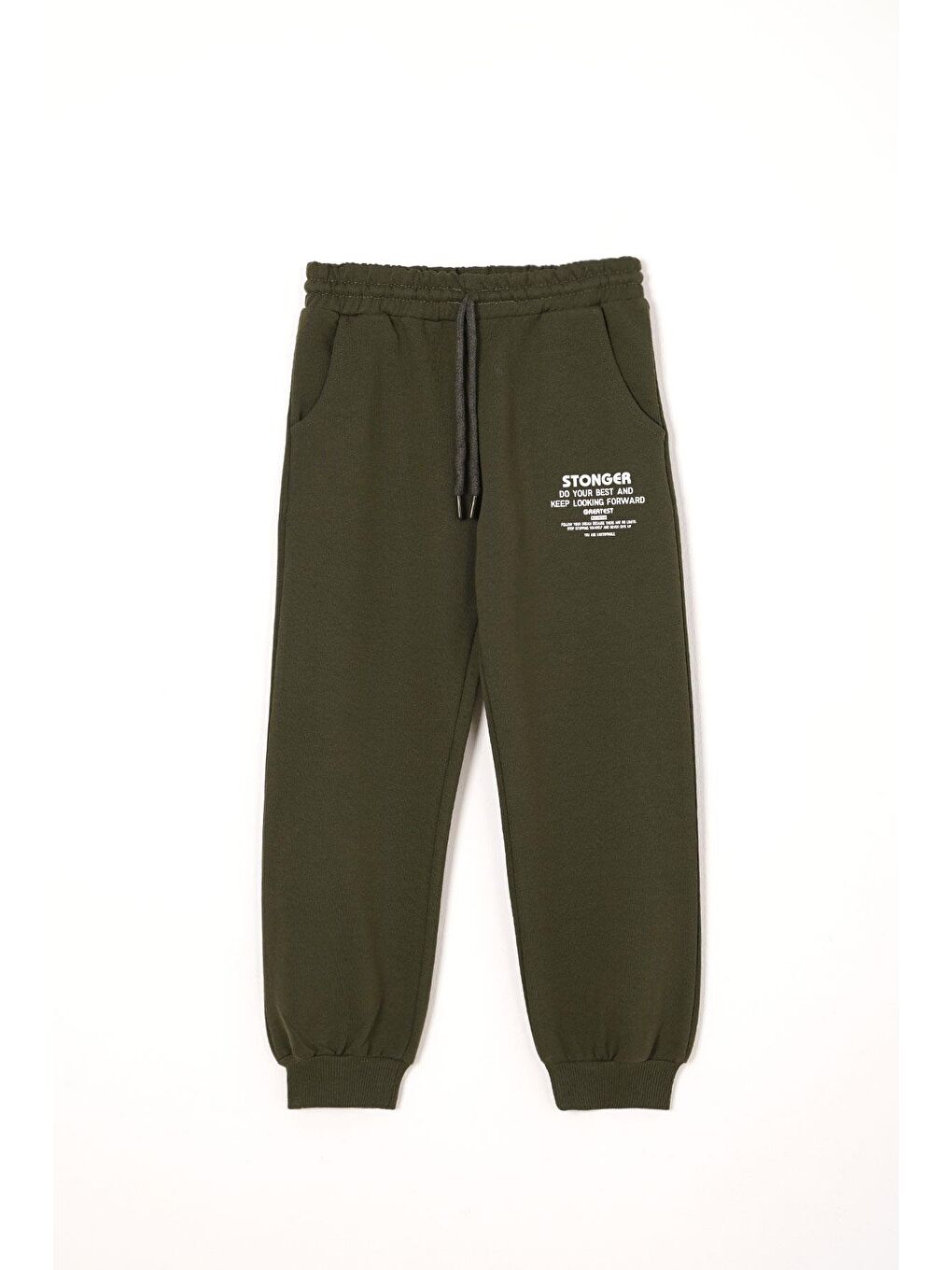 Stonger Baskılı Haki Renk Erkek Çocuk Eşofman Tek Alt