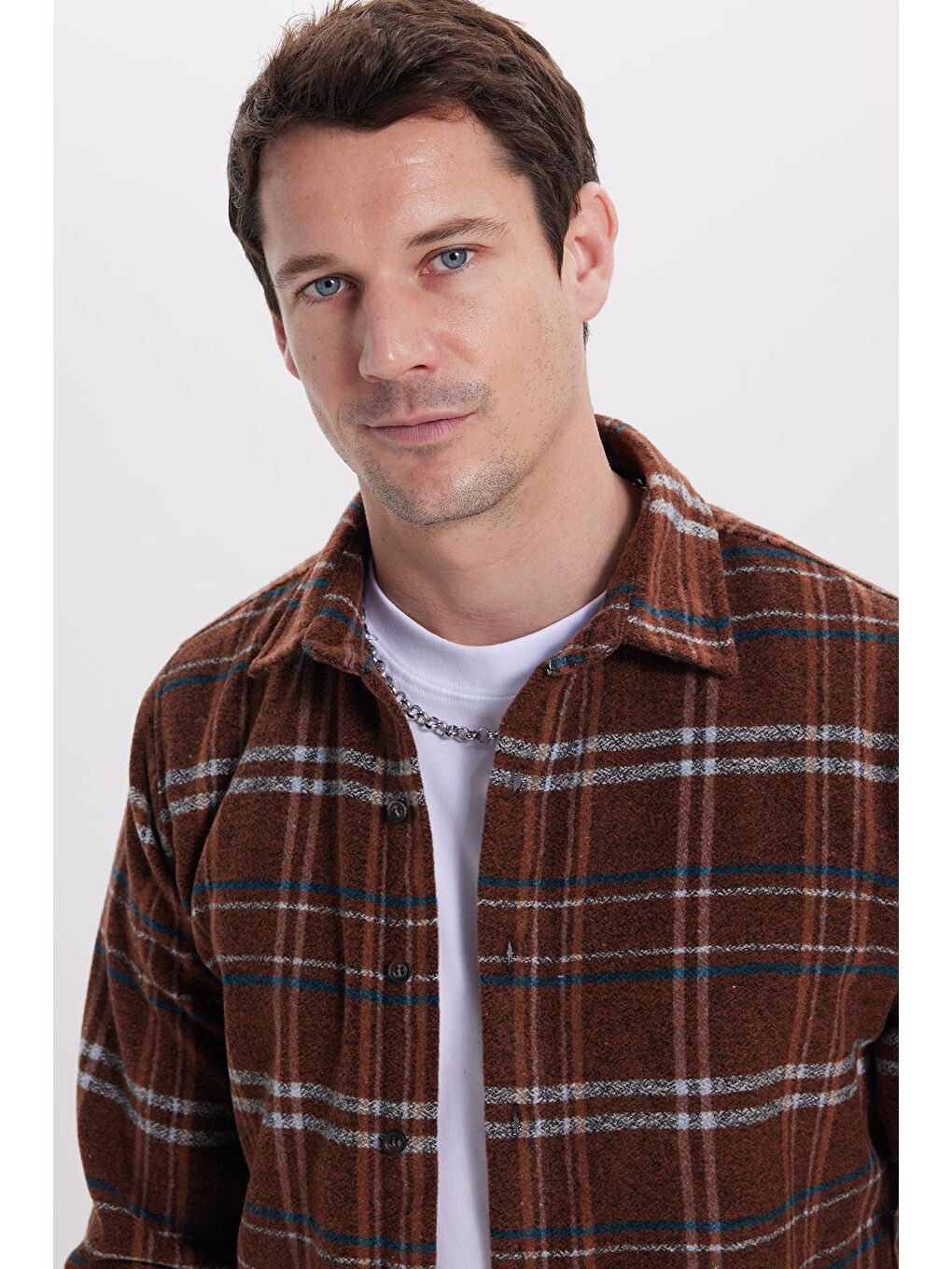 Karışık Erkek Slim Fit Dar Kesim Kareli Kışlık Oduncu Gömlek-1