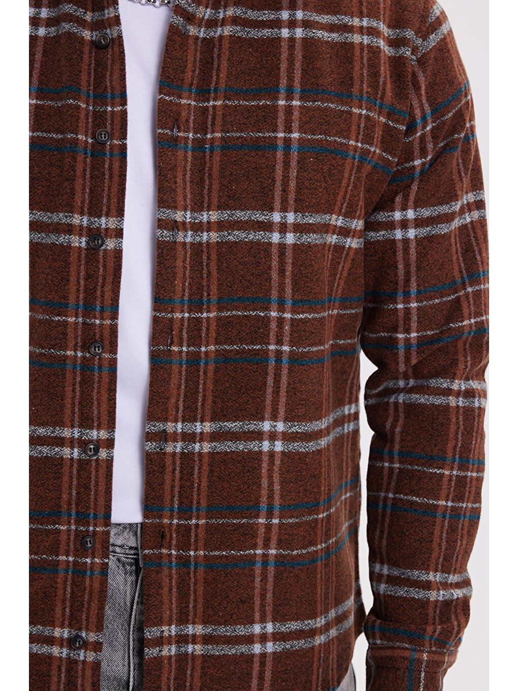 Karışık Erkek Slim Fit Dar Kesim Kareli Kışlık Oduncu Gömlek-2