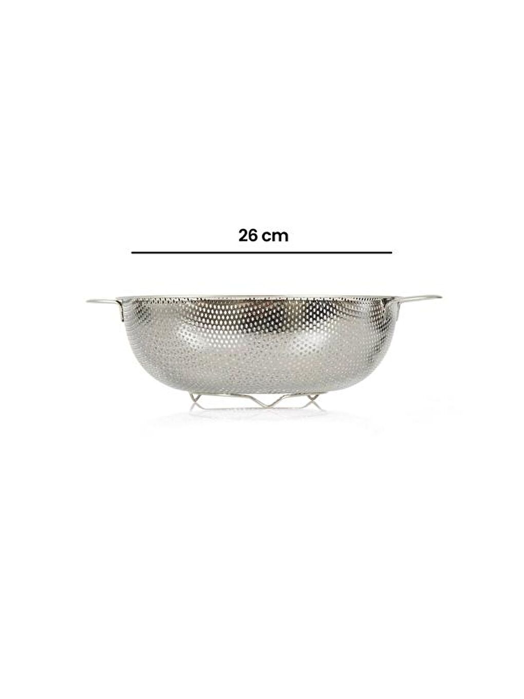 Gri Çelik Makarna Süzgeci - 26 cm-4