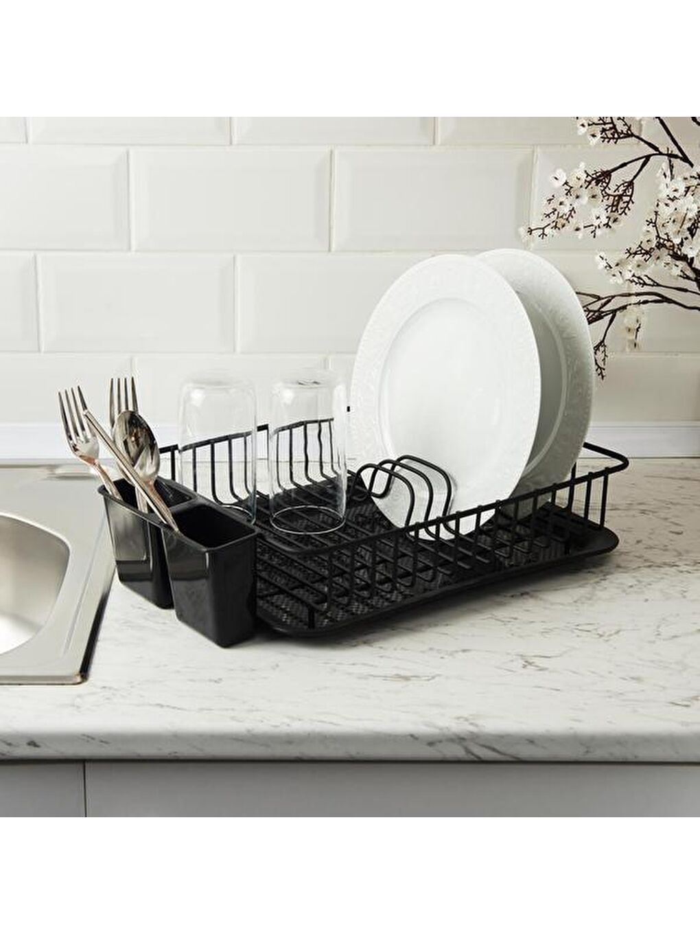 Tezgah Üstü Bulaşıklık - Siyah - 42x27,5x9,5 cm