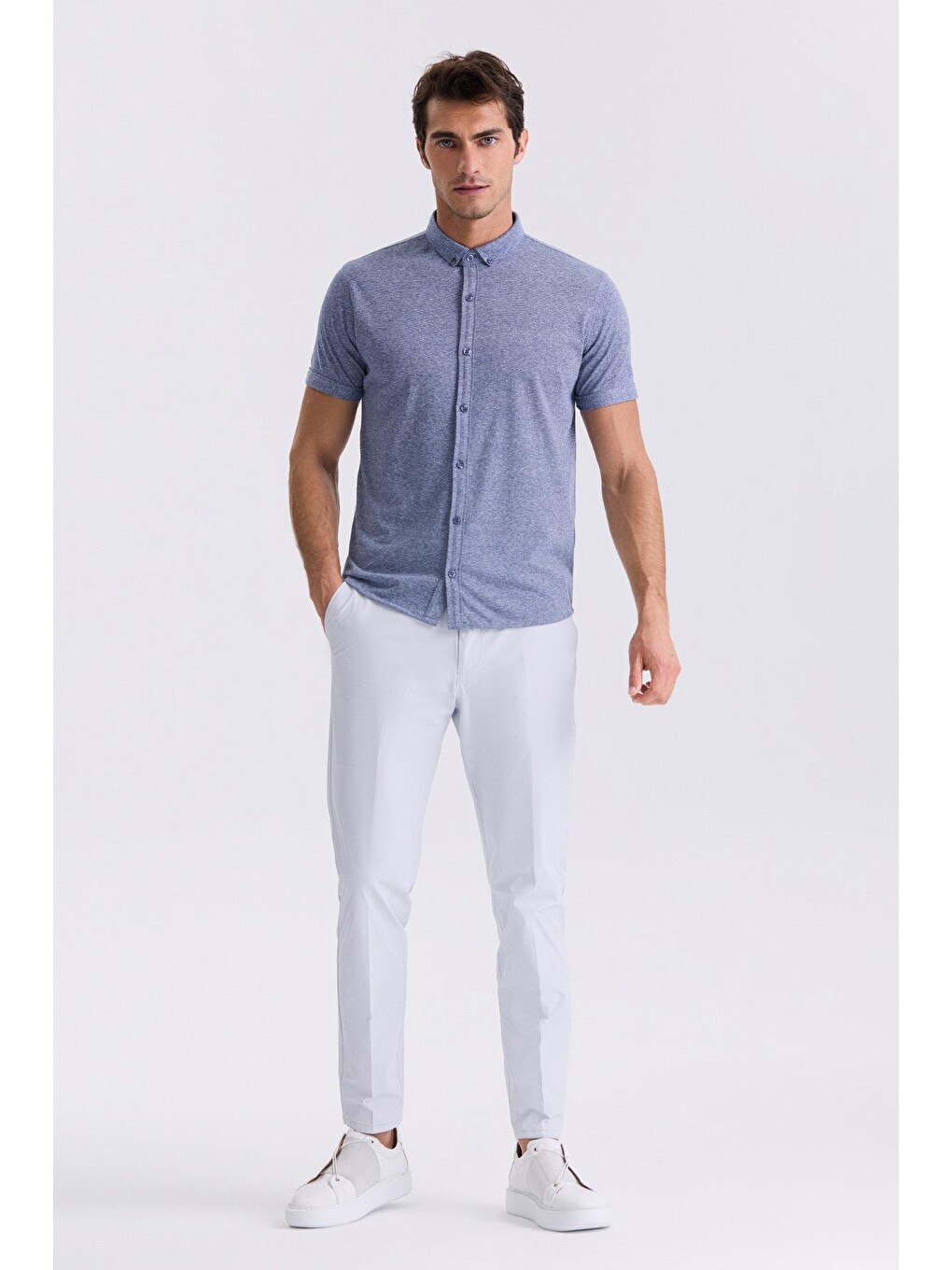 Lacivert Slim Fit Gömlek-1