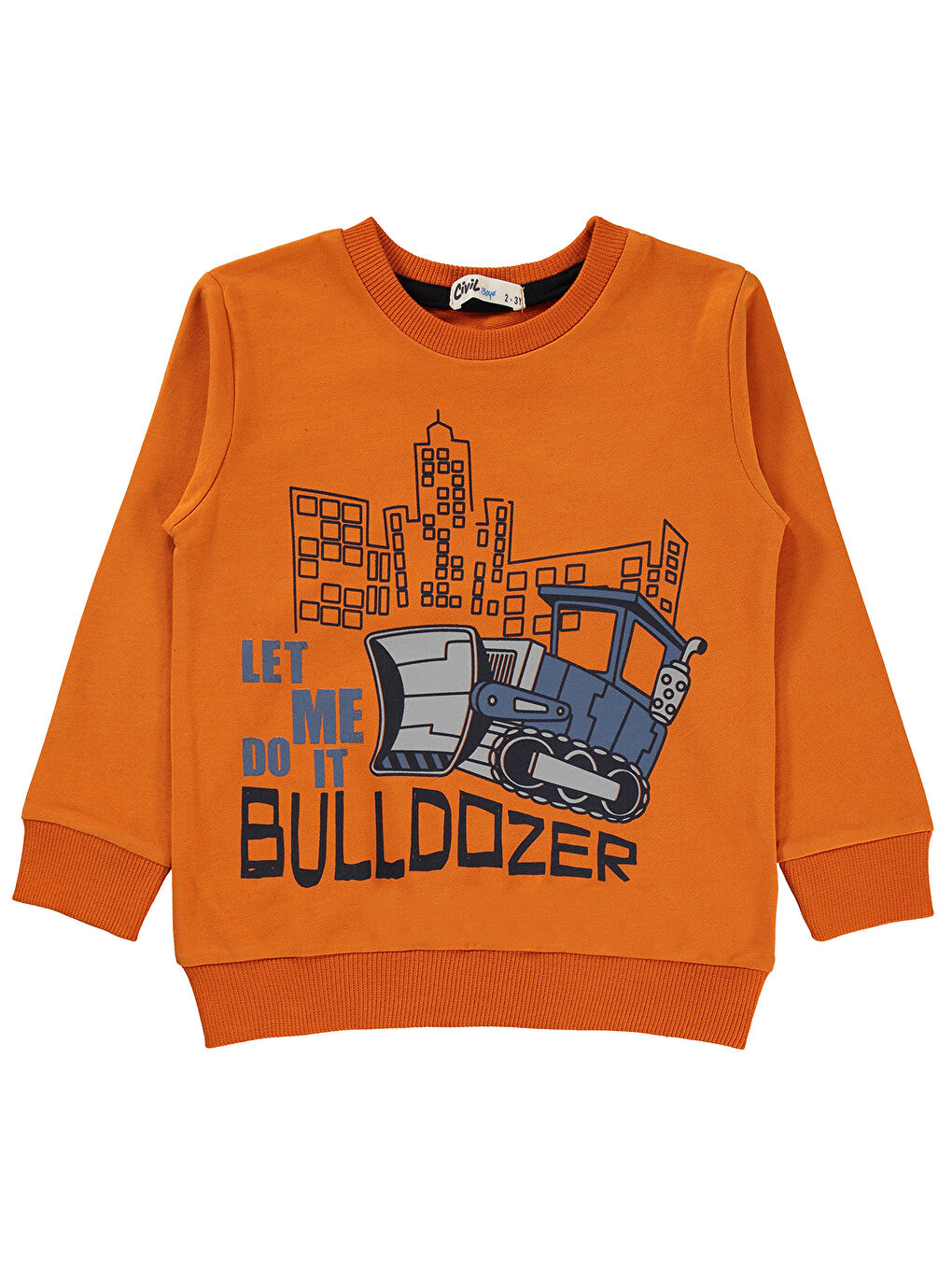 Civil Koyu Turuncu Erkek Çocuk Sweatshirt 2-5 Yaş Koyu Oranj