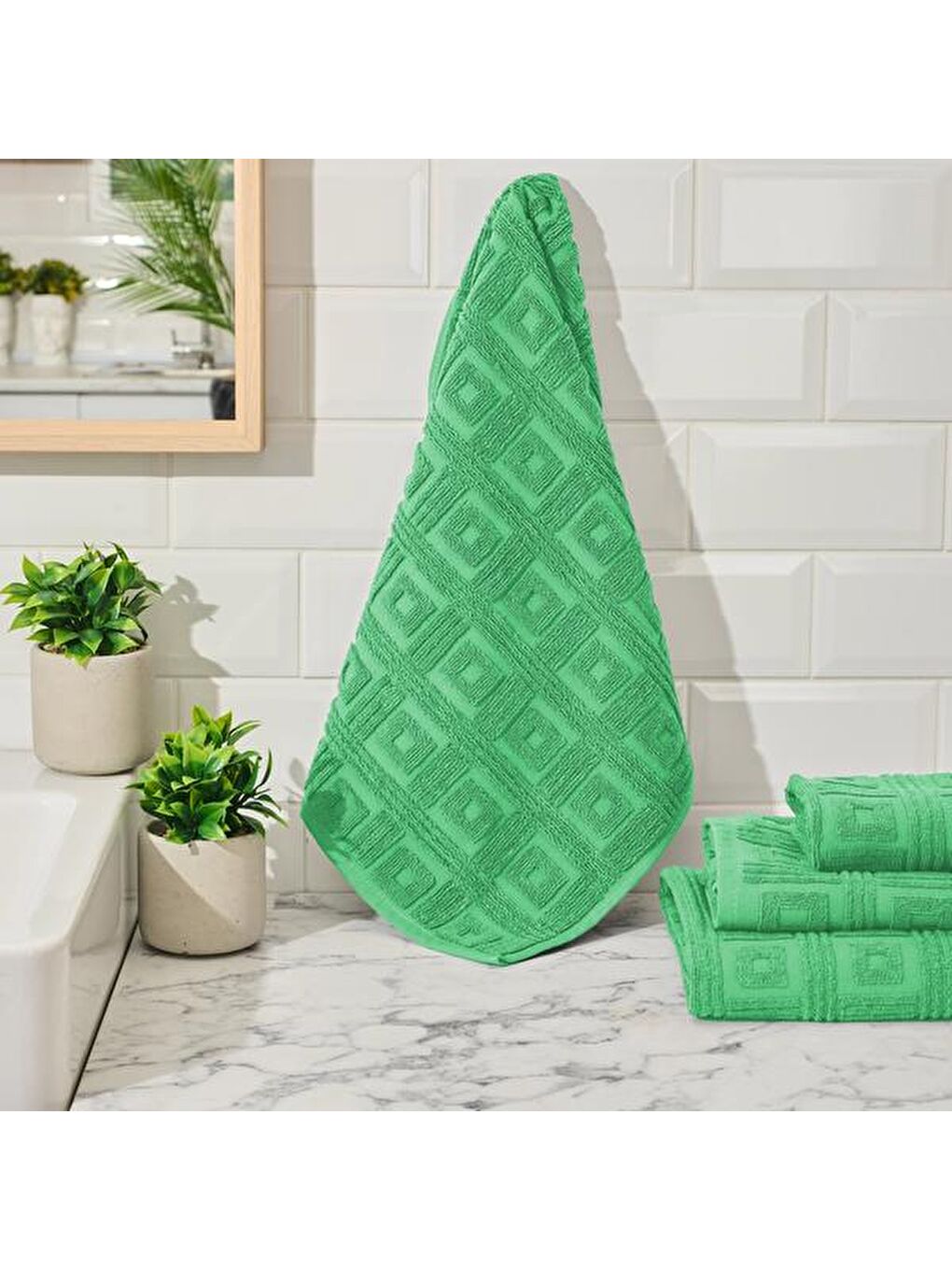 Soft Kybele Ayak Havlusu - Yeşil - 50x70 cm