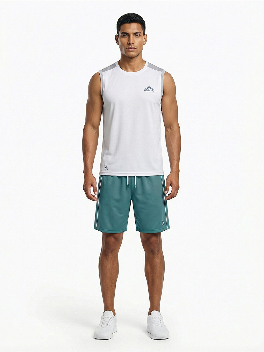 Beyaz Activewear Erkek Sport Atlet-1