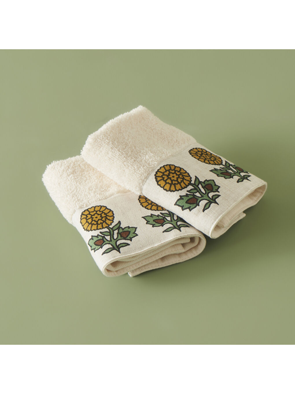Ekru %100 Pamuk Indian El Havlusu 2'li Bej (30x30 cm)
