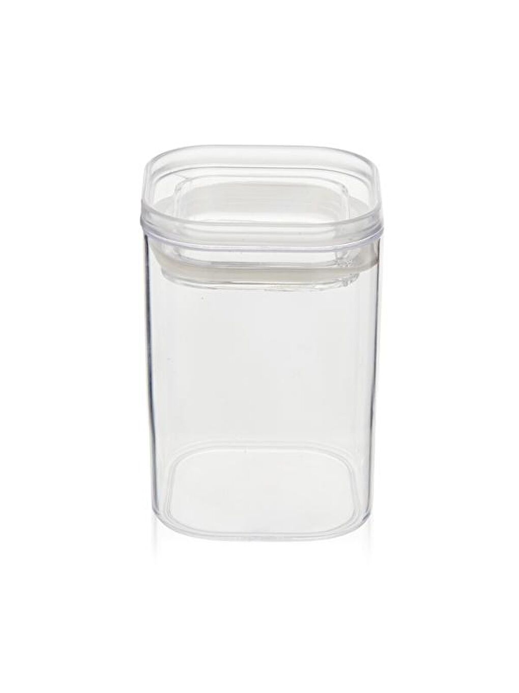 Renksiz Akrilik Vakumlu Kare Baharatlık ve Saklama Kabı - Şeffaf-1