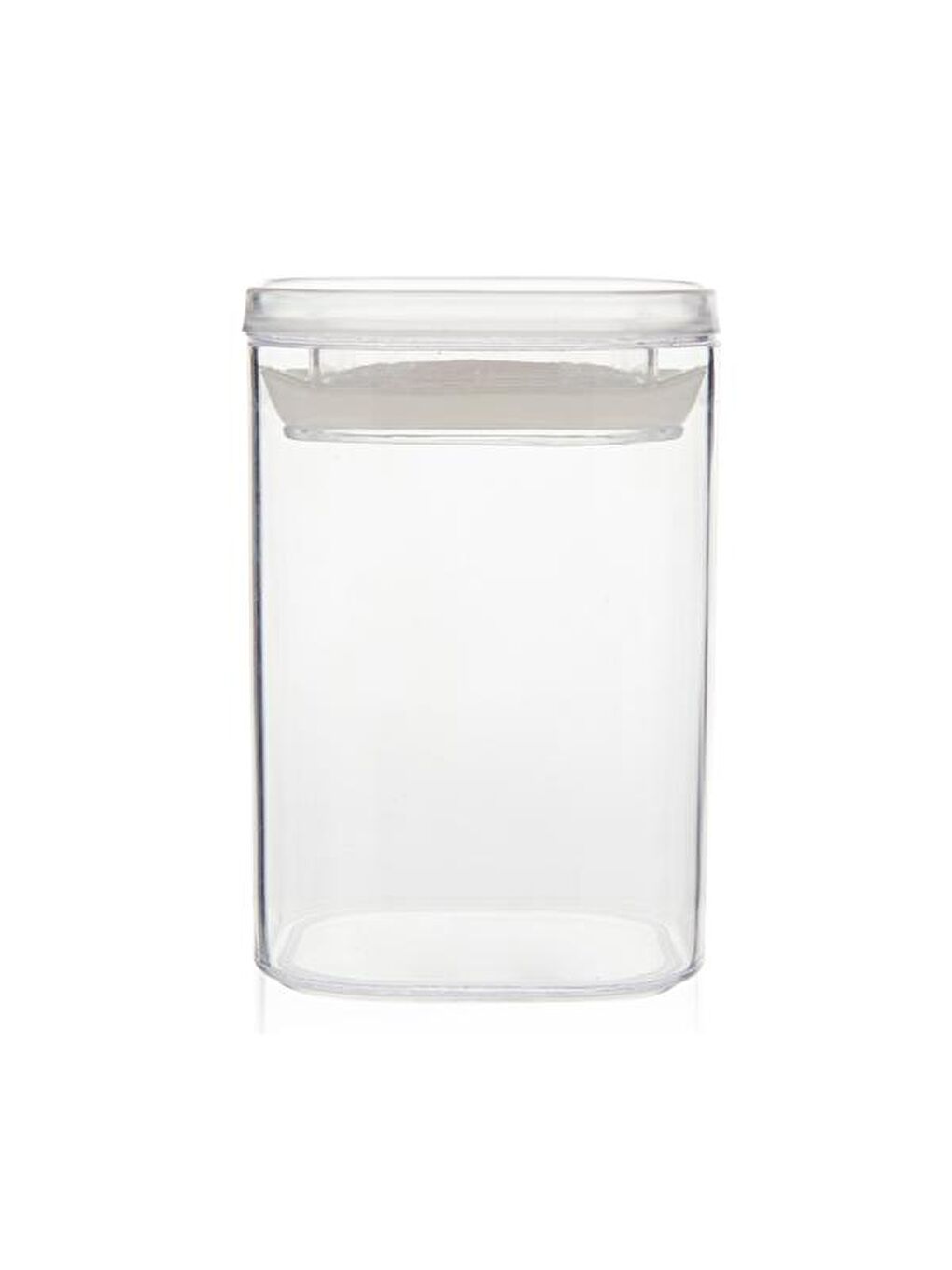 Renksiz Akrilik Vakumlu Kare Baharatlık ve Saklama Kabı - Şeffaf-2