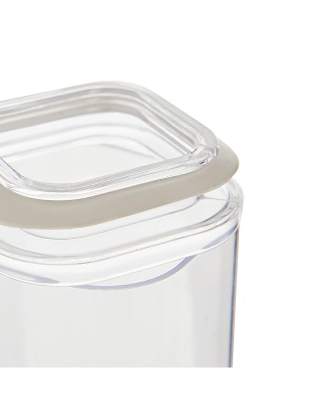 Renksiz Akrilik Vakumlu Kare Baharatlık ve Saklama Kabı - Şeffaf-3