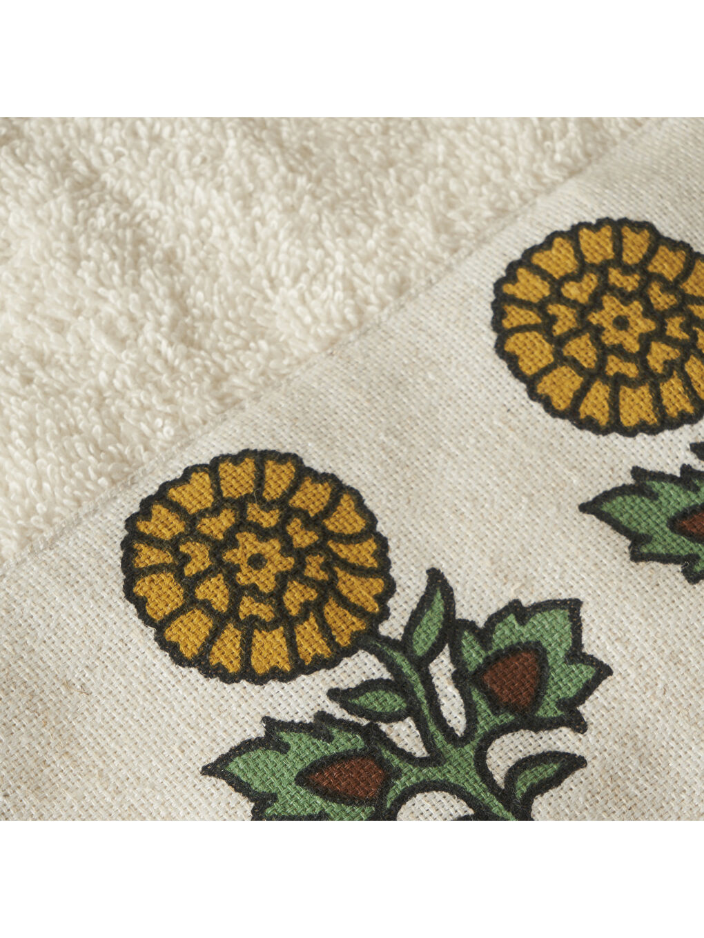 Ekru %100 Pamuk Indian El Havlusu 2'li Bej (30x30 cm)-1