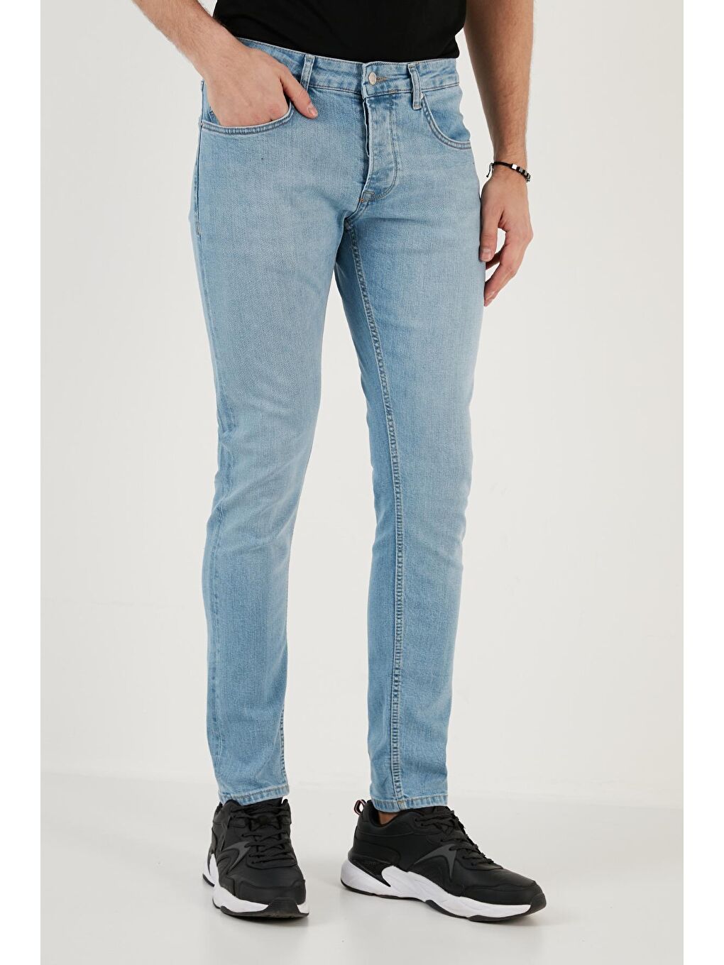 Buratti Açık Mavi Pamuklu Normal Bel Slim Fit Dar Paça Jeans 1122J652NAPOLI - 2