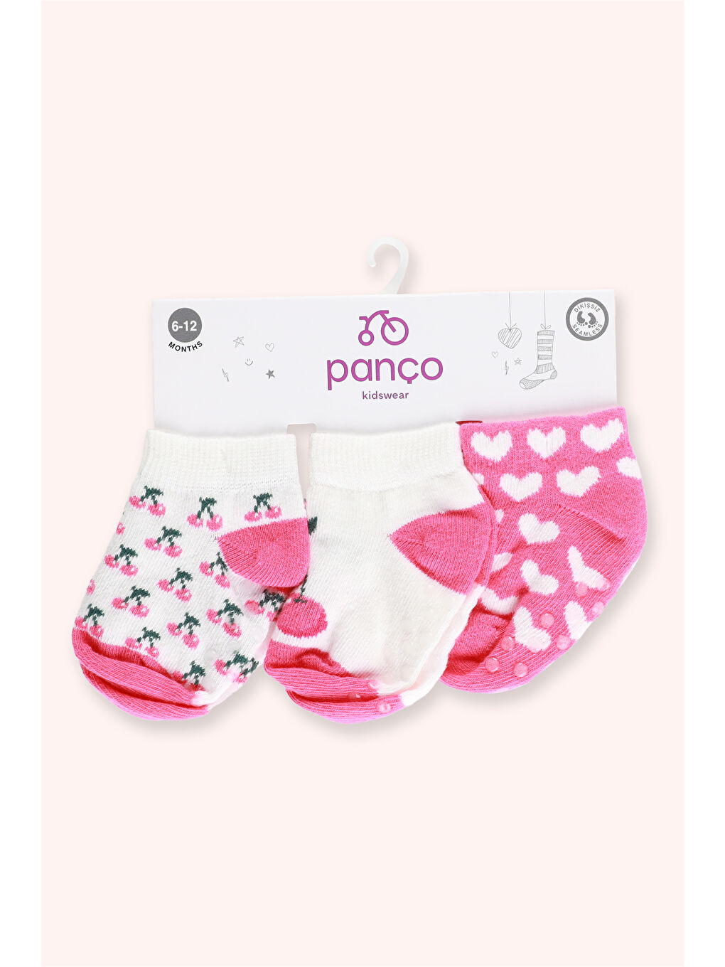Karışık Kız Bebek 3'lü Patik Çorap Seti