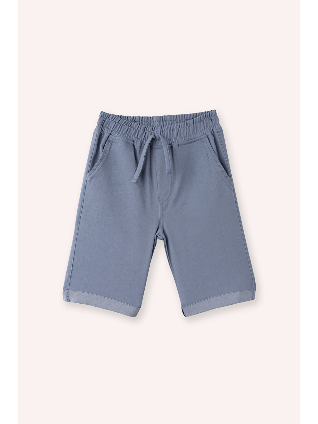 Erkek Çocuk Beli Lastikli Mavi Şort