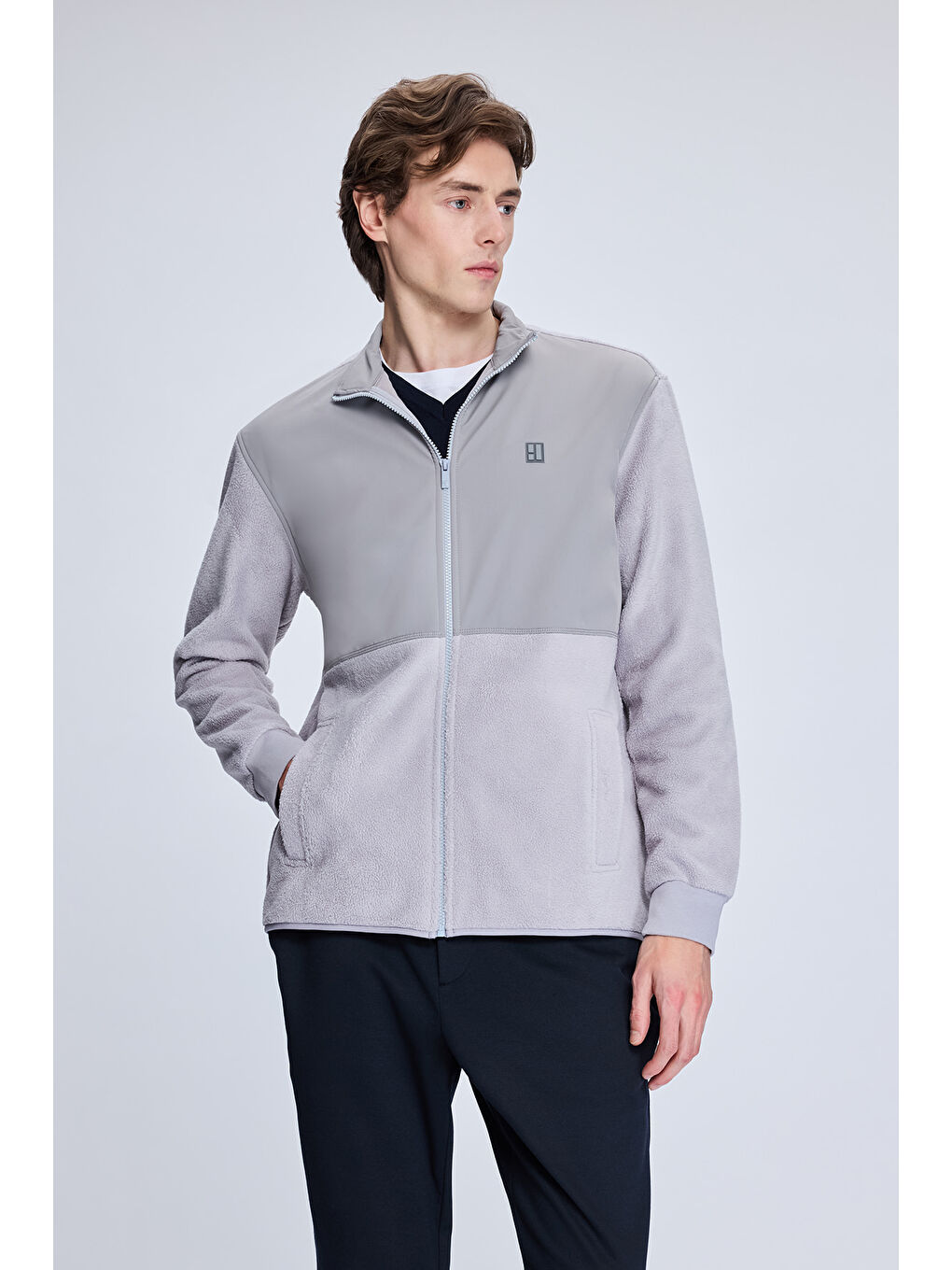 Gri Regular Fit Hakim Yaka Baharlık Mont