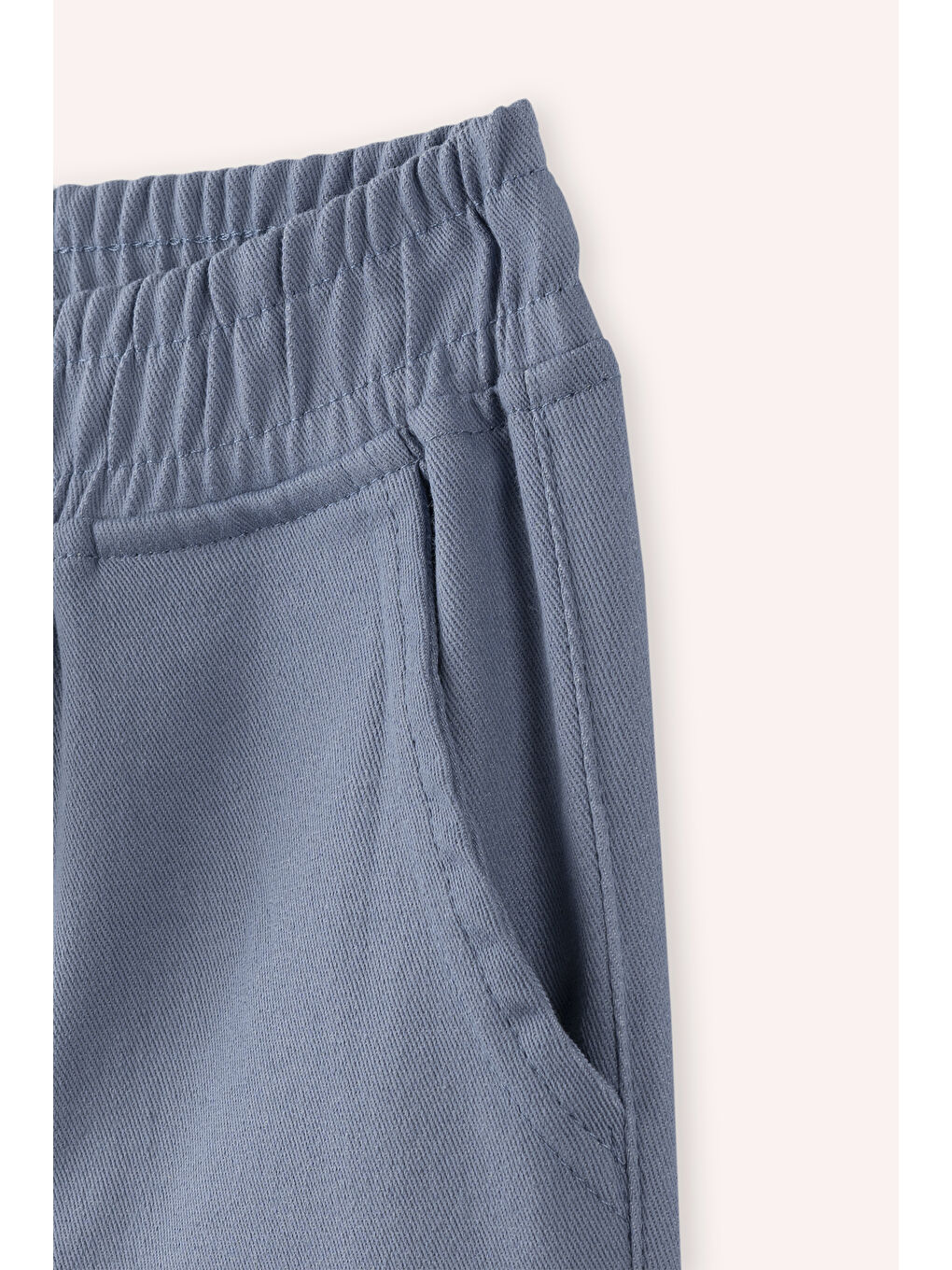 Erkek Çocuk Beli Lastikli Mavi Şort-2