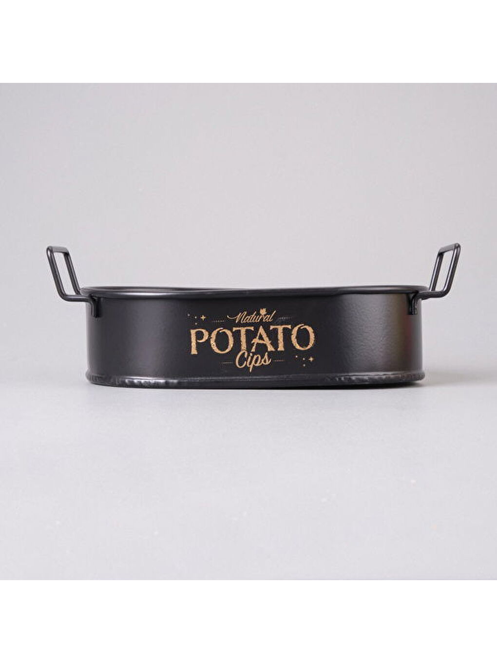 Siyah Mini Oval Patates & Cips Sunumluk - 21x13 cm-2