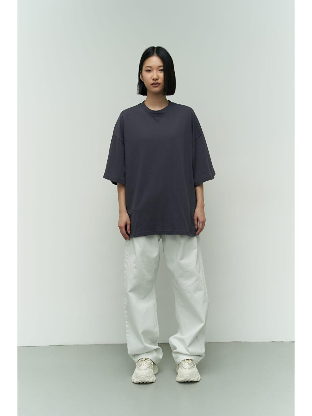 Mai Collection Need Money Antrasit Oversize T-Shirt - 1