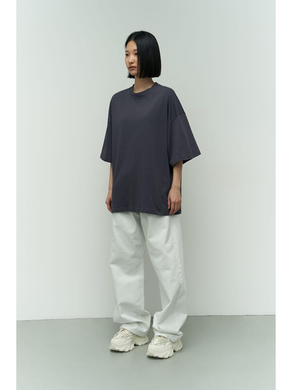 Mai Collection Need Money Antrasit Oversize T-Shirt - 2