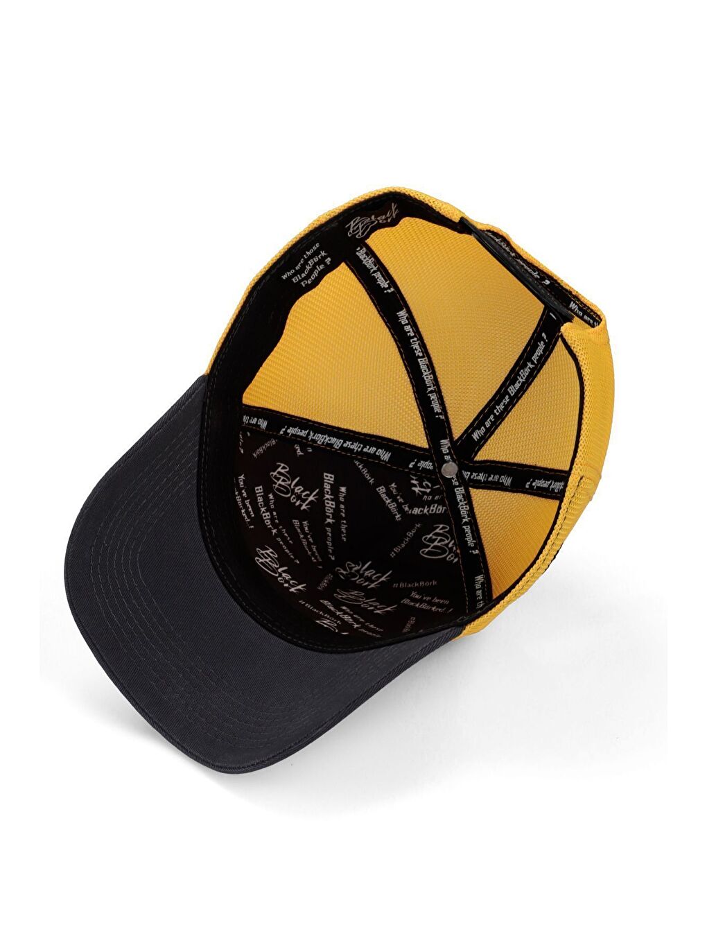 Kartal Logolu Koyu Antrasit-Sarı Trucker Şapka-2